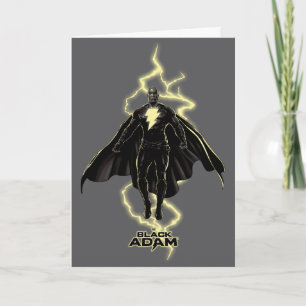 Black Adam Lightning Silhouette Graphic Karte