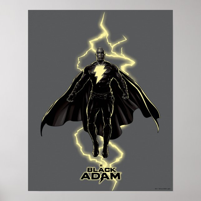 Black Adam Lightning Silhouette Graphic Poster (Vorne)