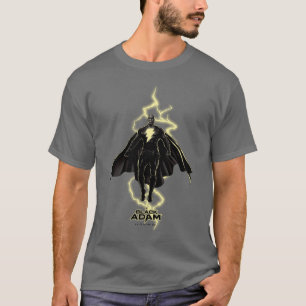 Black Adam Lightning Silhouette Graphic T-Shirt