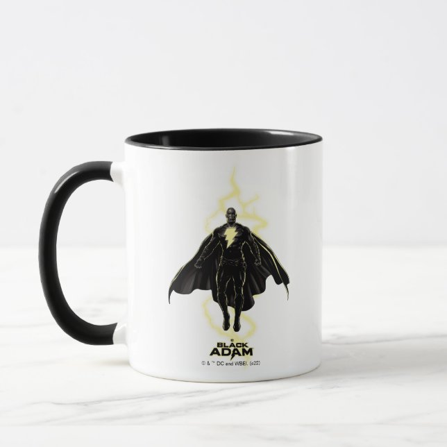 Black Adam Lightning Silhouette Graphic Tasse (Links)