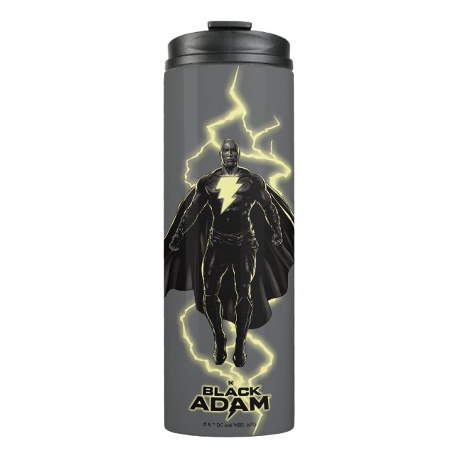 Black Adam Lightning Silhouette Graphic Thermosbecher (Vorderseite)