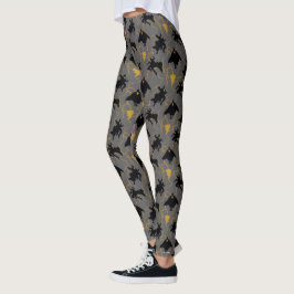 Black Adam Lightning Silhouette Pattern Leggings