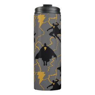 Black Adam Lightning Silhouette Pattern Thermosbecher