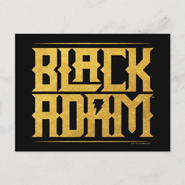 Black Adam Stacked Name Graphic Postkarte (Vorderseite)