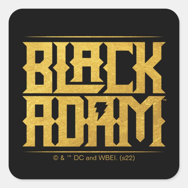 Black Adam Stacked Name Graphic Quadratischer Aufkleber (Vorderseite)