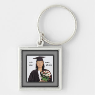Black Add your Photo Schlüsselanhänger