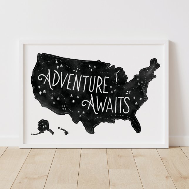 Black Adventure erwartet US Map Kids Room Decke Poster (Von Creator hochgeladen)