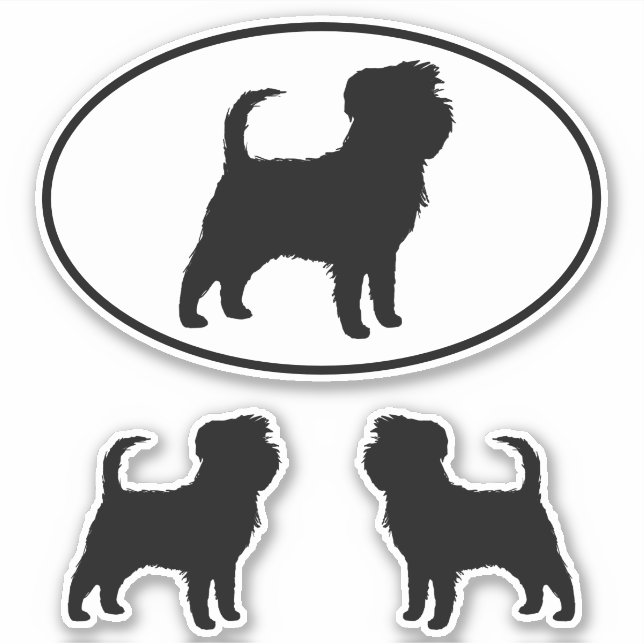 Black Affenpinscher Hund Silhouette Vinyl Stickers Aufkleber (Vorderseite)