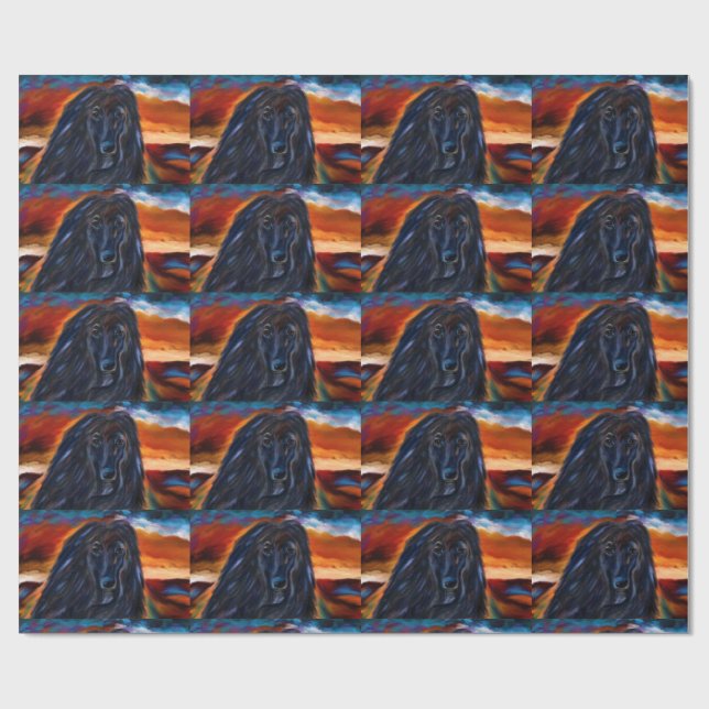 Black Afghan Hound Geschenkpapier (Flach)