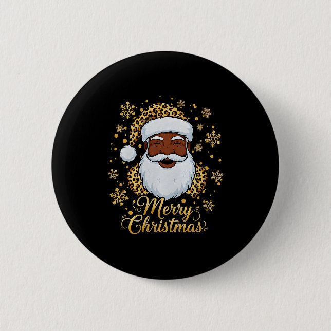 Black African Afro American Santa Claus Christmas  Button (Vorderseite)