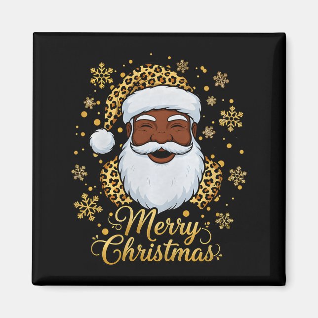 Black African Afro American Santa Claus Christmas  Magnet (Vorne)