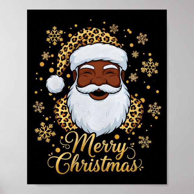 Black African Afro American Santa Claus Christmas  Poster (Vorne)