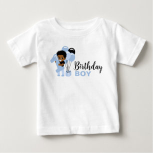 Black African American 1st Birthday Boy Shirt
