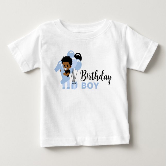 Black African American 1st Birthday Boy Shirt (Vorderseite)