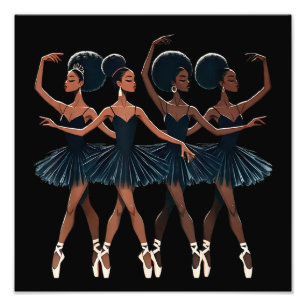 Black African American Ballerina Ballet Dance Girl Fotodruck