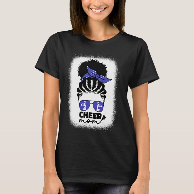 Black African American Cheerleader Mama Cheerleade T-Shirt (Vorderseite)