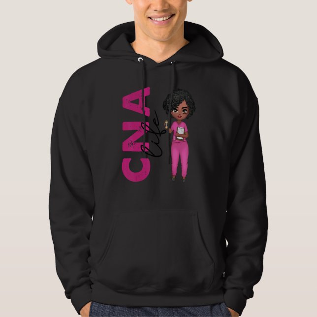 Black African American Cna Nurse  Healthcare Worke Hoodie (Vorderseite)