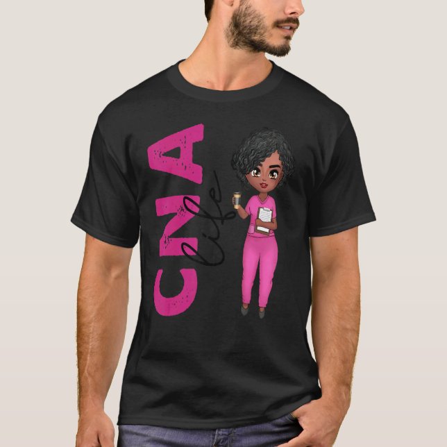 Black African American Cna Nurse  Healthcare Worke T-Shirt (Vorderseite)