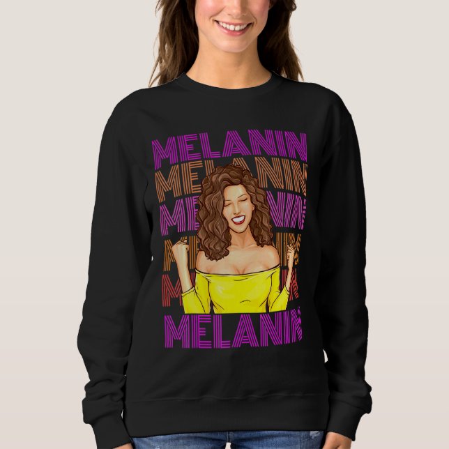 Black African American Ebony Melanin Queen Empower Sweatshirt (Vorderseite)