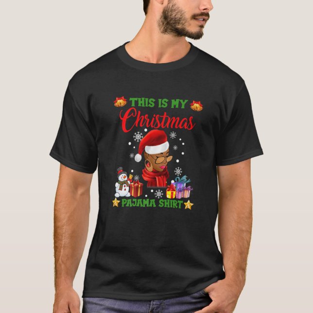 Black African American Santa Apparel Christmas Mel T-Shirt (Vorderseite)