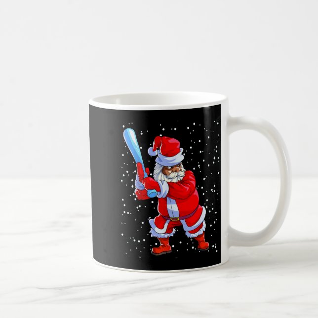 Black African American Santa Claus Baseball Afro C Kaffeetasse (Rechts)