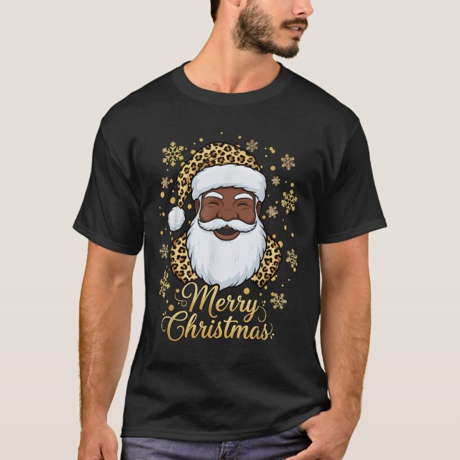Black African American Santa Claus Christmas Afro  T-Shirt (Vorderseite)