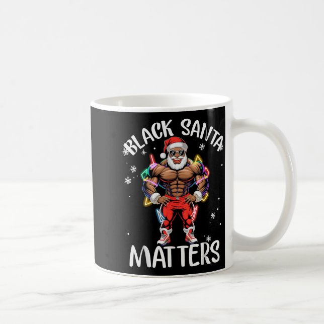 Black African American Santa Claus Christmas Pajam Kaffeetasse (Rechts)