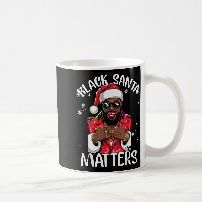 Black African American Santa Claus Christmas Pajam Kaffeetasse (Rechts)