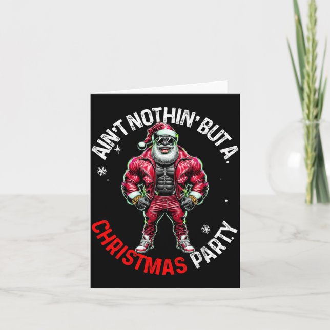 Black African American Santa Claus Christmas Pajam Karte (Vorderseite)