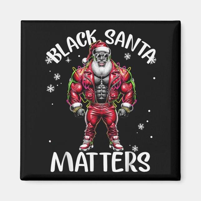 Black African American Santa Claus Christmas Pajam Magnet (Vorne)