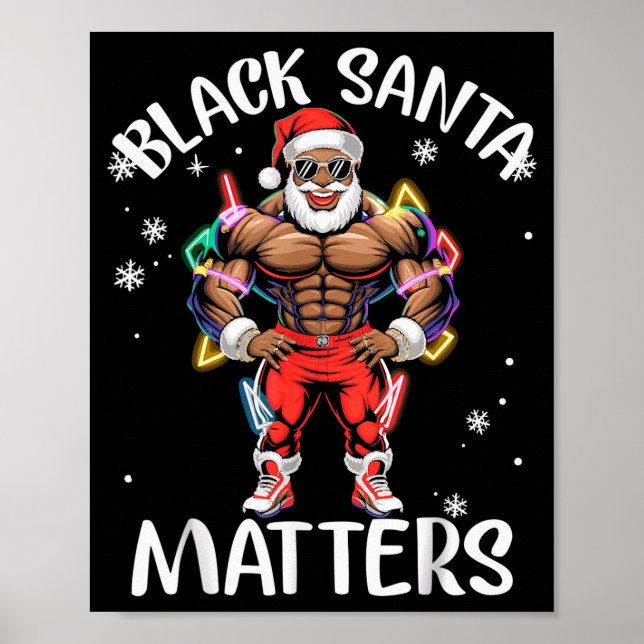 Black African American Santa Claus Christmas Pajam Poster (Vorne)