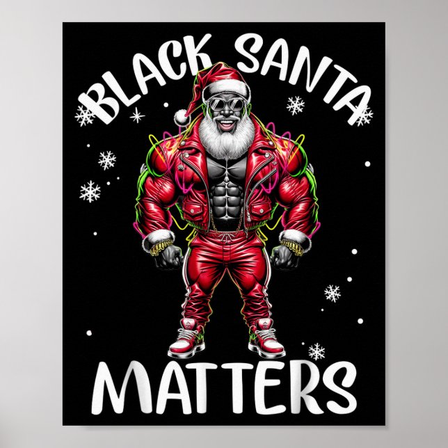 Black African American Santa Claus Christmas Pajam Poster (Vorne)