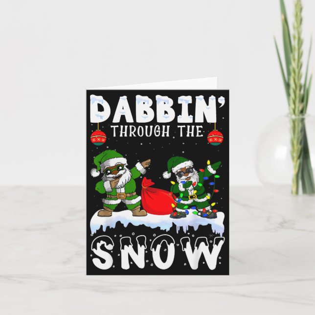Black African American Santa Claus Dabbing Christm Karte (Vorderseite)