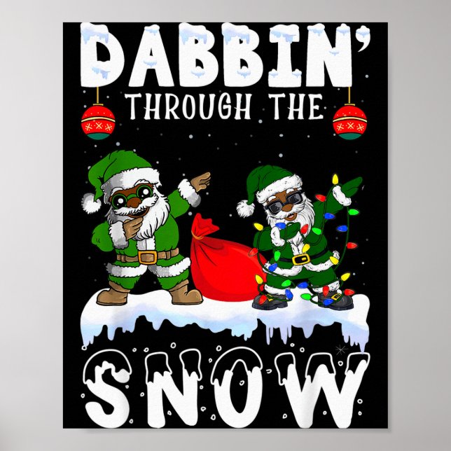 Black African American Santa Claus Dabbing Christm Poster (Vorne)