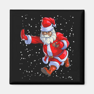 Black African American Santa Claus Football Afro C Magnet