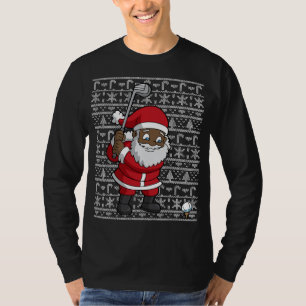 Black African American Santa Claus Golf Ugly Chris T-Shirt