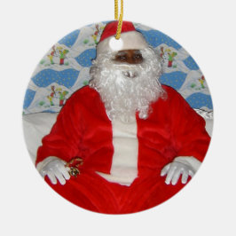 Black African American Santa Claus Ornament