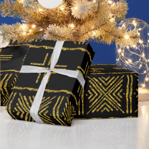 Black African Bogolan Giftwrap Geschenkpapier
