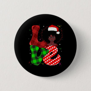 Black African Girl American Melanin Christmas Sant Button