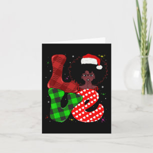 Black African Girl American Melanin Christmas Sant Karte