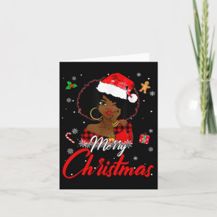 Black African Girl American Melanin Christmas Sant Karte