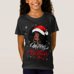 Black African Girl American Santa Christmas Melani T-Shirt<br><div class="desc">Black African Girl American Santa Christmas Melanin</div>
