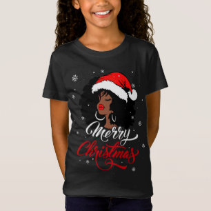 Black African Girl American Santa Christmas Melani T-Shirt