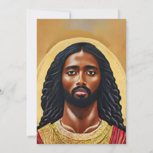 Black African Jesus Christ Religious Art Feiertagskarte