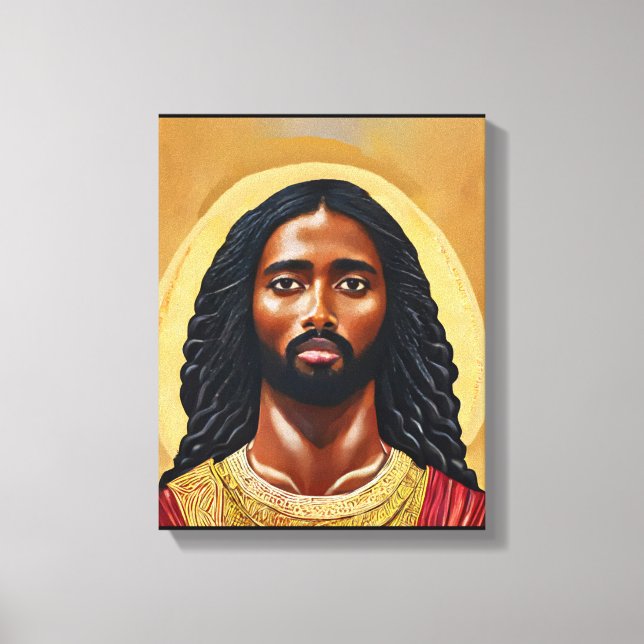 Black African Jesus Christ Religious Art Leinwanddruck (Vorderseite)