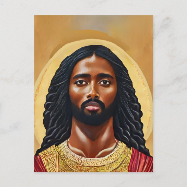 Black African Jesus Christus Mann Religiöse Kunst Postkarte (Vorderseite)