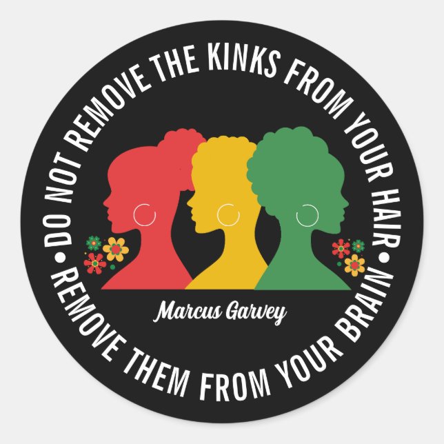BLACK AFRO HAIR Inspiration Zitat Runder Aufkleber (Vorderseite)