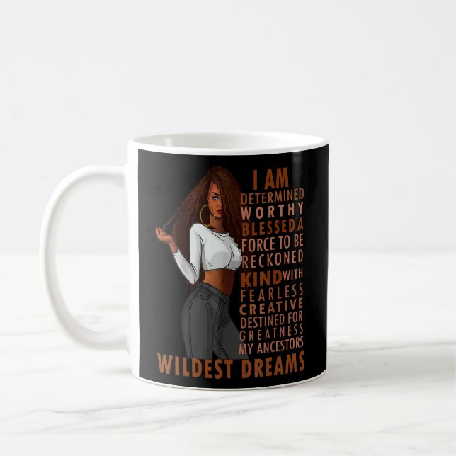 Black Afro Melanin Girl Schwarze Geschichte Monat Kaffeetasse (Links)