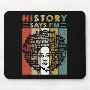 Black Afro Melanin Girl Schwarze Geschichte Monat Mousepad