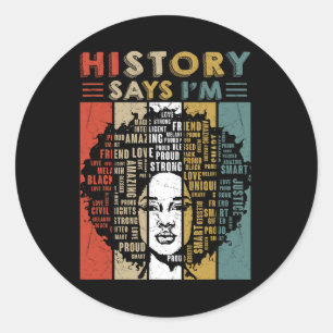 Black Afro Melanin Girl Schwarze Geschichte Monat Runder Aufkleber